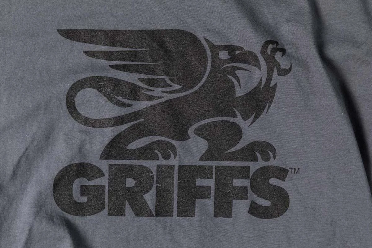 GRIFFS Classic Tee Dark Gray GRIFFS Classic Tee Dark Gray -ATOMIC MOTO SALE Tee Gray Detail1 5000x3333 555e4465 e963 4fb5 bb72 a2056965e96e