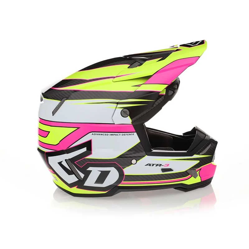 6D Helmets ATR-3 Hyper Helmet 6D Helmets ATR-3 Hyper Helmet -ATOMIC MOTO SALE atr 3hyper yellow pink