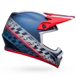 Bell MX-9 MIPS Helmet -ATOMIC MOTO SALE bell mx 9 mips dirt motorcycle helmet offset matte metallic blue white right